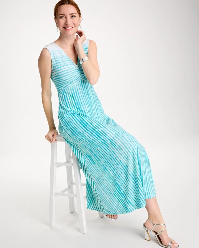Ombre Coastal Striped Knit Dress - image 2